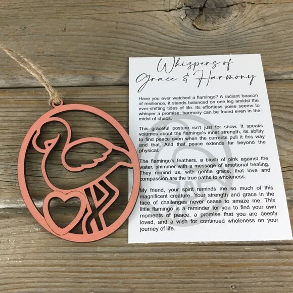 Flamingo Story Card Christmas Ornament - Picture 3 of 6